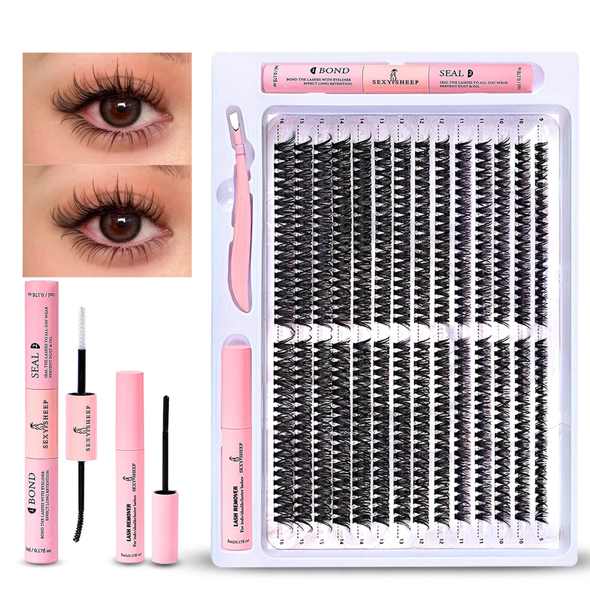 560Pcs Diy Lash Extension Kit Cluster Eyelash