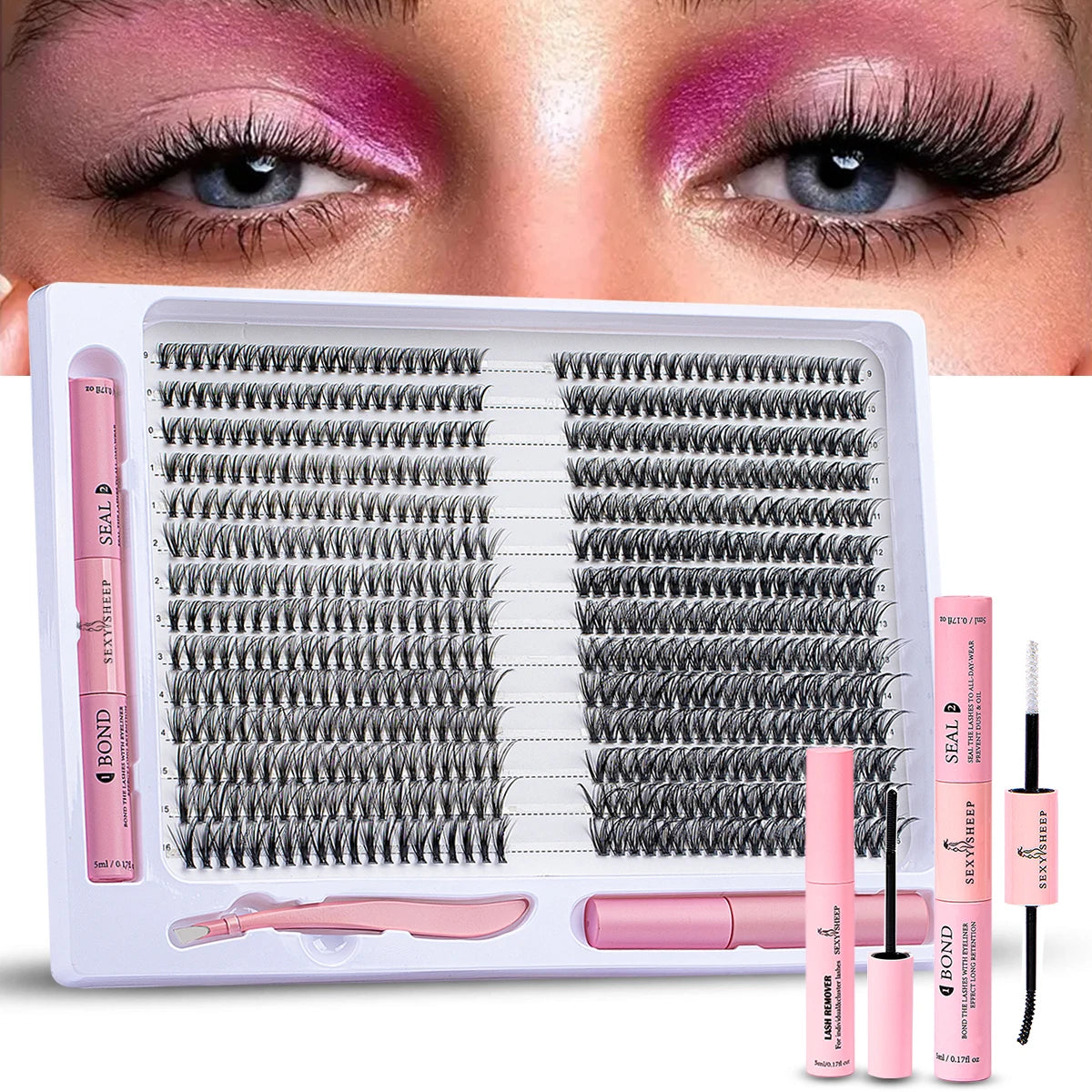 560Pcs Diy Lash Extension Kit Cluster Eyelash