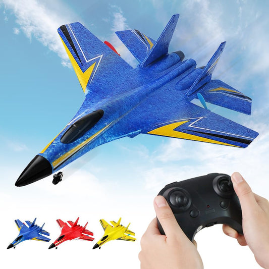 Remote Control Airplane Toy for Kids, Gravity Glider Foam RC Fighter Plane Jet, 2.4 GHZ Remote Control Air Planes Fighter Plane Glider Airplane (Blue)