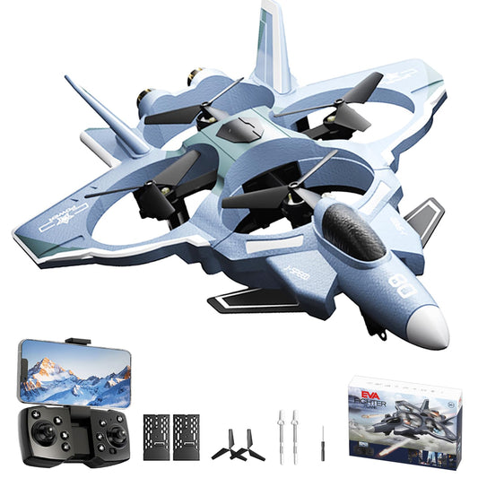 Remote Control Airplane, RC Fighter Jet, 2.4GHz 4CH RC Plane, 8K Camera, Foam RC Aircraft Glider 3D Flip, Altitude Hold, Gesture Photography Drone