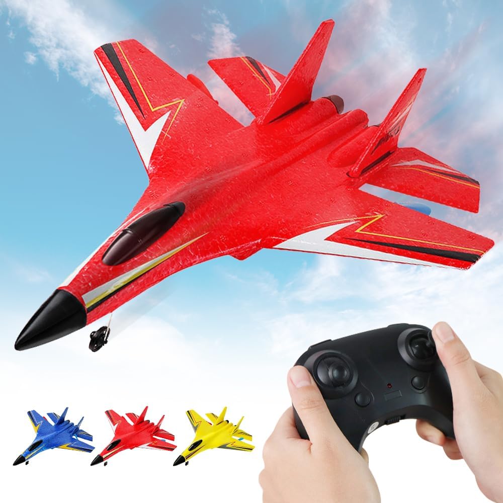 Remote Control Airplane Toy for Kids, Gravity Glider Foam RC Fighter Plane Jet, 2.4 GHZ Remote Control Air Planes Fighter Plane Glider Airplane (Blue)