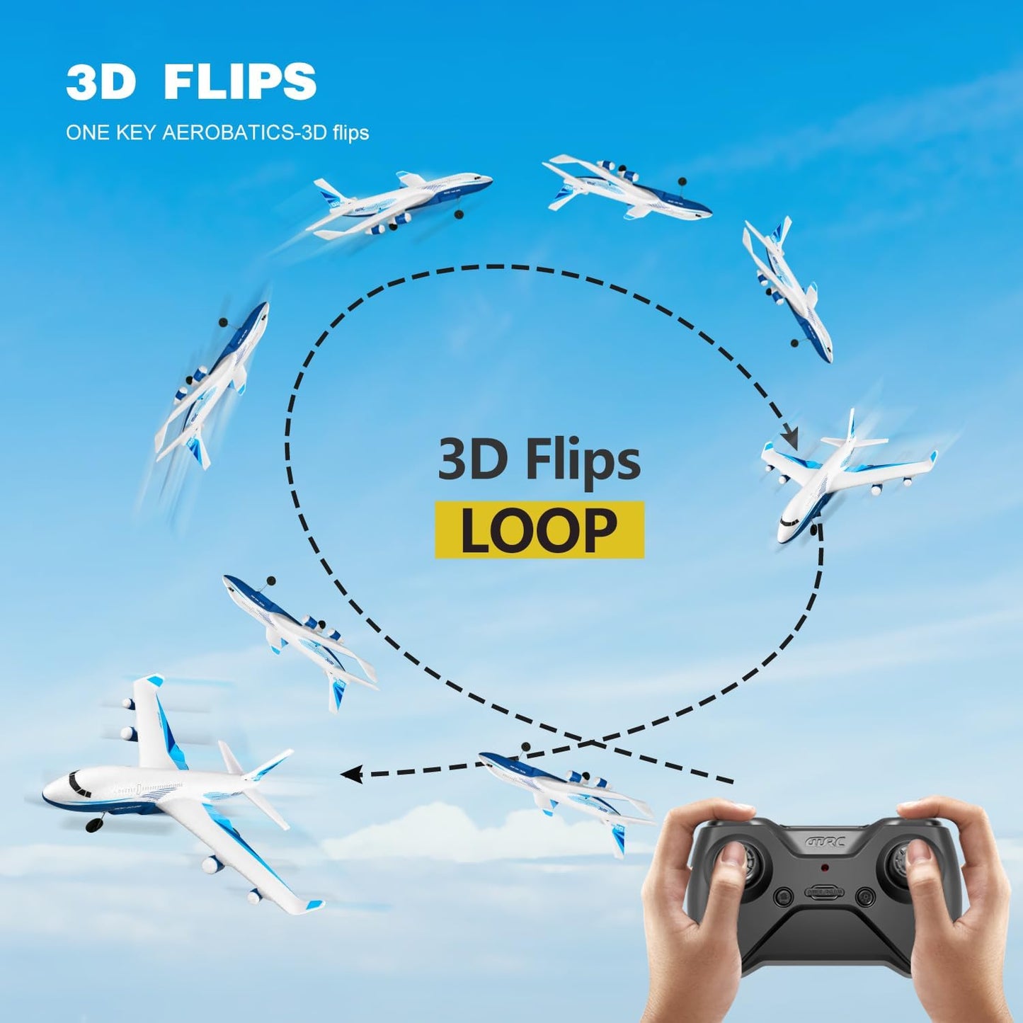 4DRC RC Plane, G2 Remote Control Jet Airplane with One Key Aerobatic,LED Light,4-Axis Fighter Jet,2.4Ghz Plane