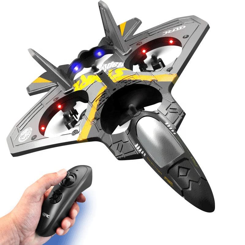 V17 RC Remote Control Airplane Jet Drone 2.4G Gravity Sensing Remote Control Plane Glider EPP Foam Boy Toy Kids Gift V17 Rc Airplane (Gray)