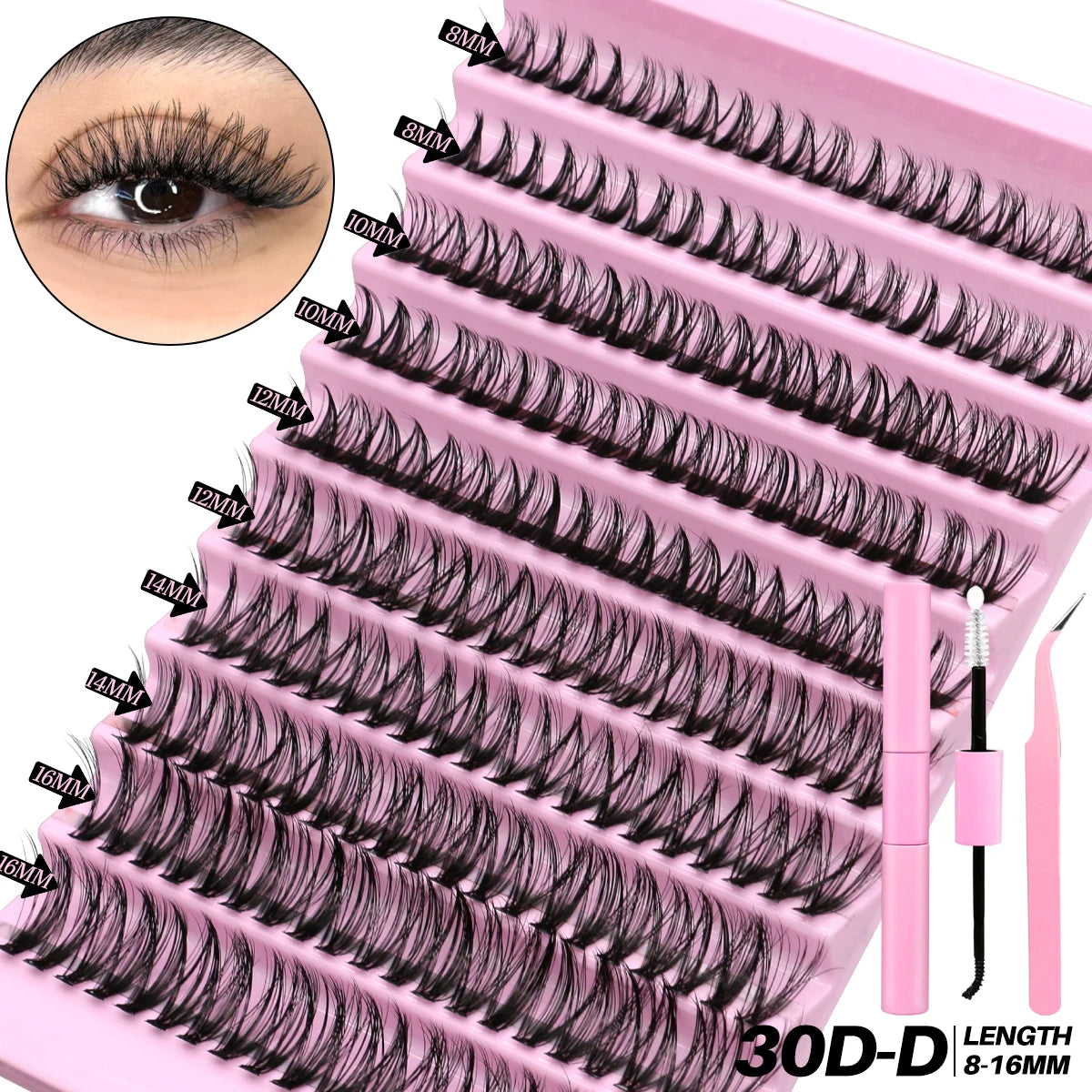 DIY Lash Extension Kit Volume Lash Clusters 