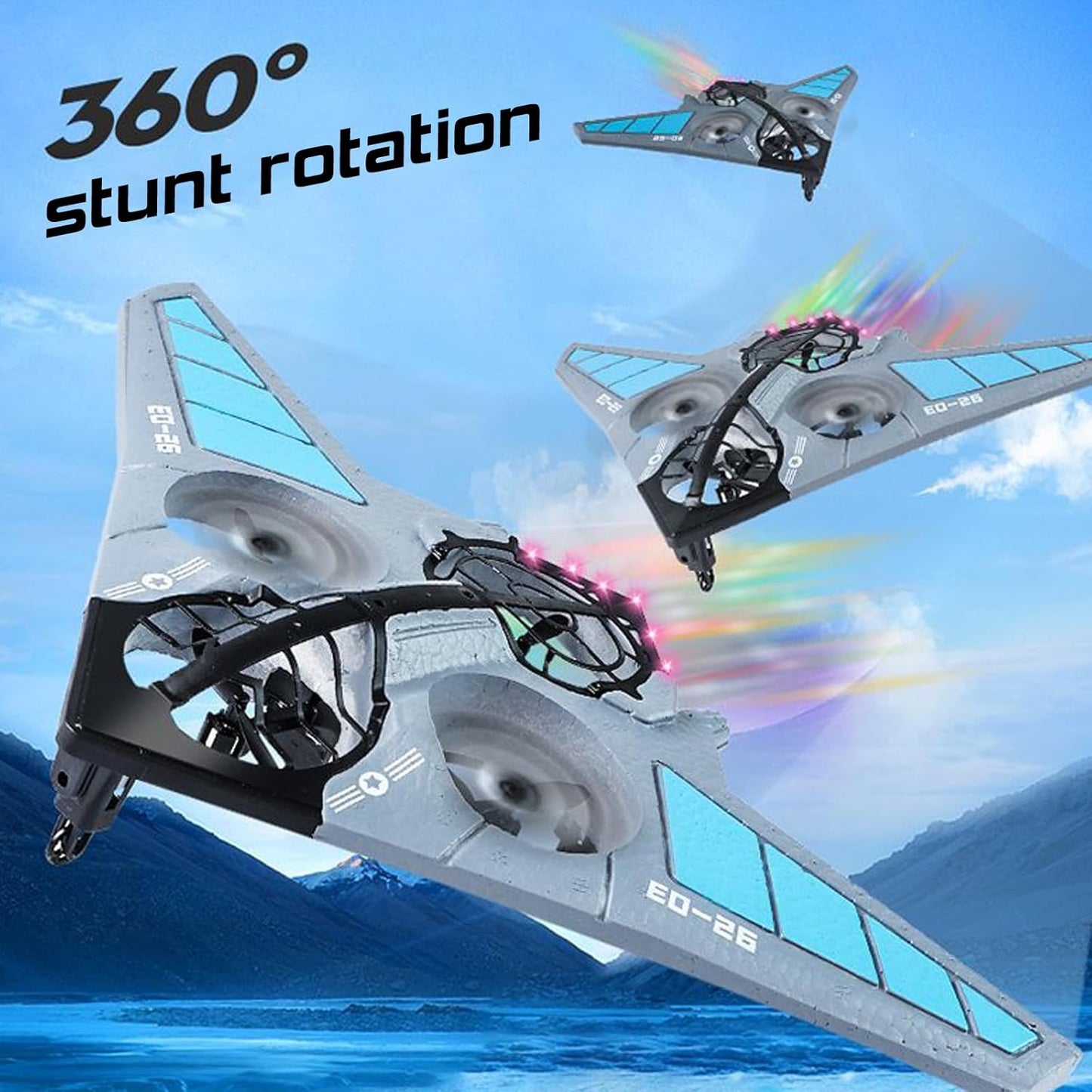 Gool RC Plane Remote Control Airplane, B-2 Stealth Bomber RC Fighter, 2.4GHz 2CH RC Airplane, Foam RC Aircraft, Easy to Fly RC Glider