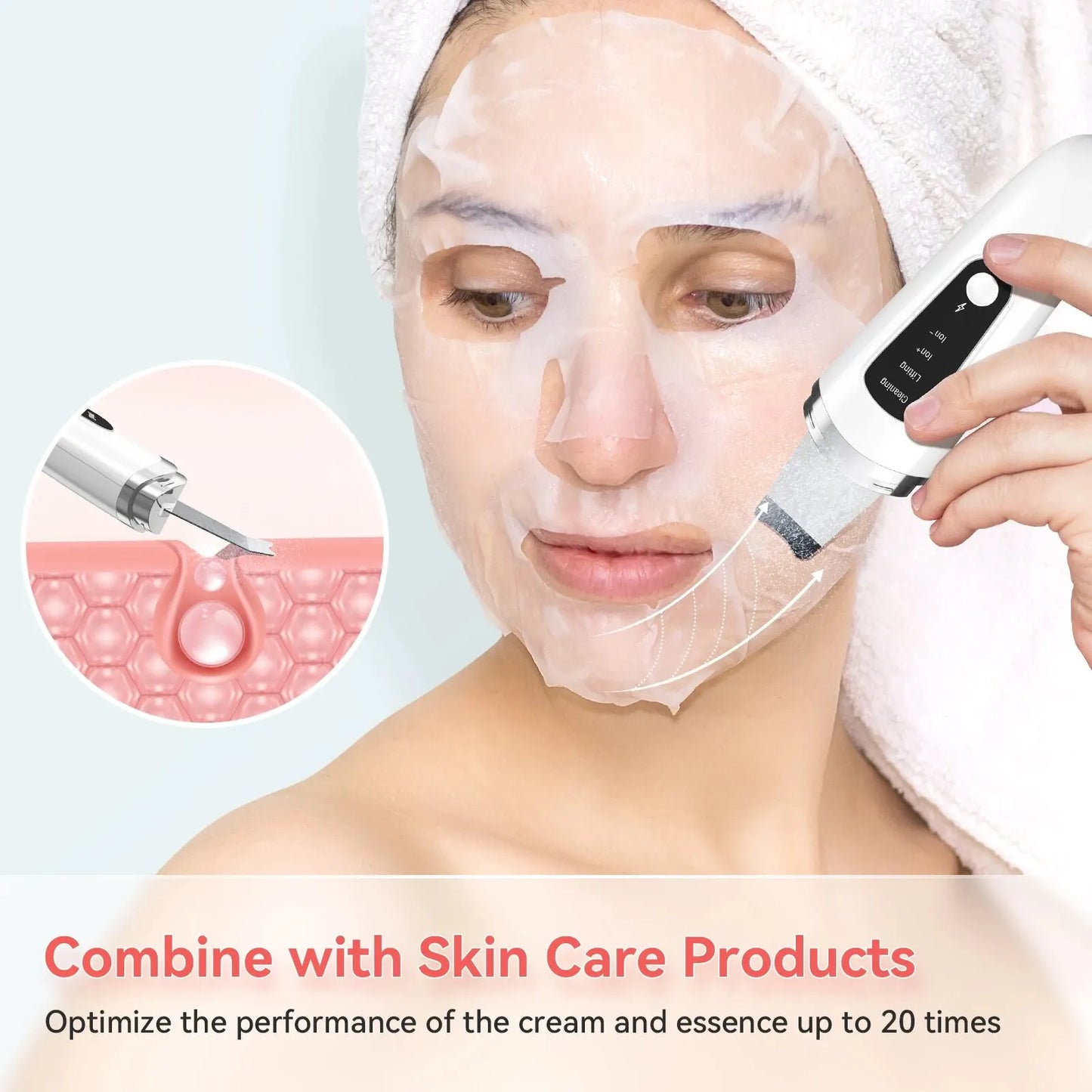 Ultrasonic Skin Scrubber Face Skin Spatula