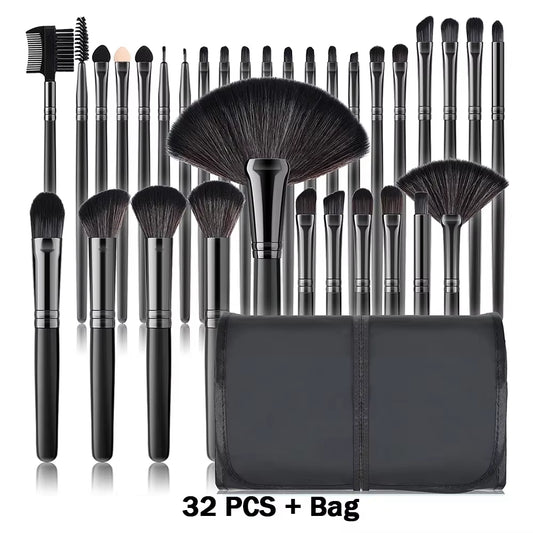 10/32PCS Makeup Brush Set Soft Fluffy Powder Foundation Contour Blush Concealer Eyeshadow Blending Makeup Kit Women Beauty Tools